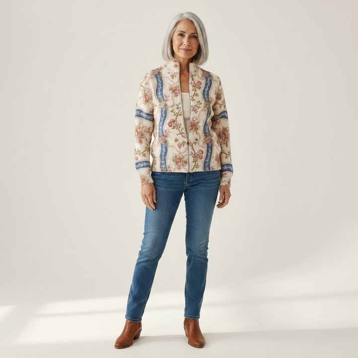 Brianna - Wildflower Meadow Zip Cardigan - View 1