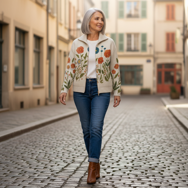 Brianna - Wildflower Meadow Zip Cardigan - View 4