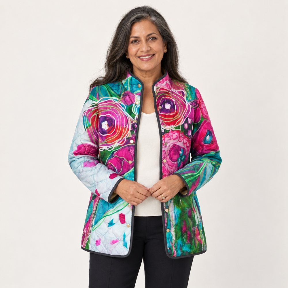 Tessa - Floral Patterned Quilted Jacket