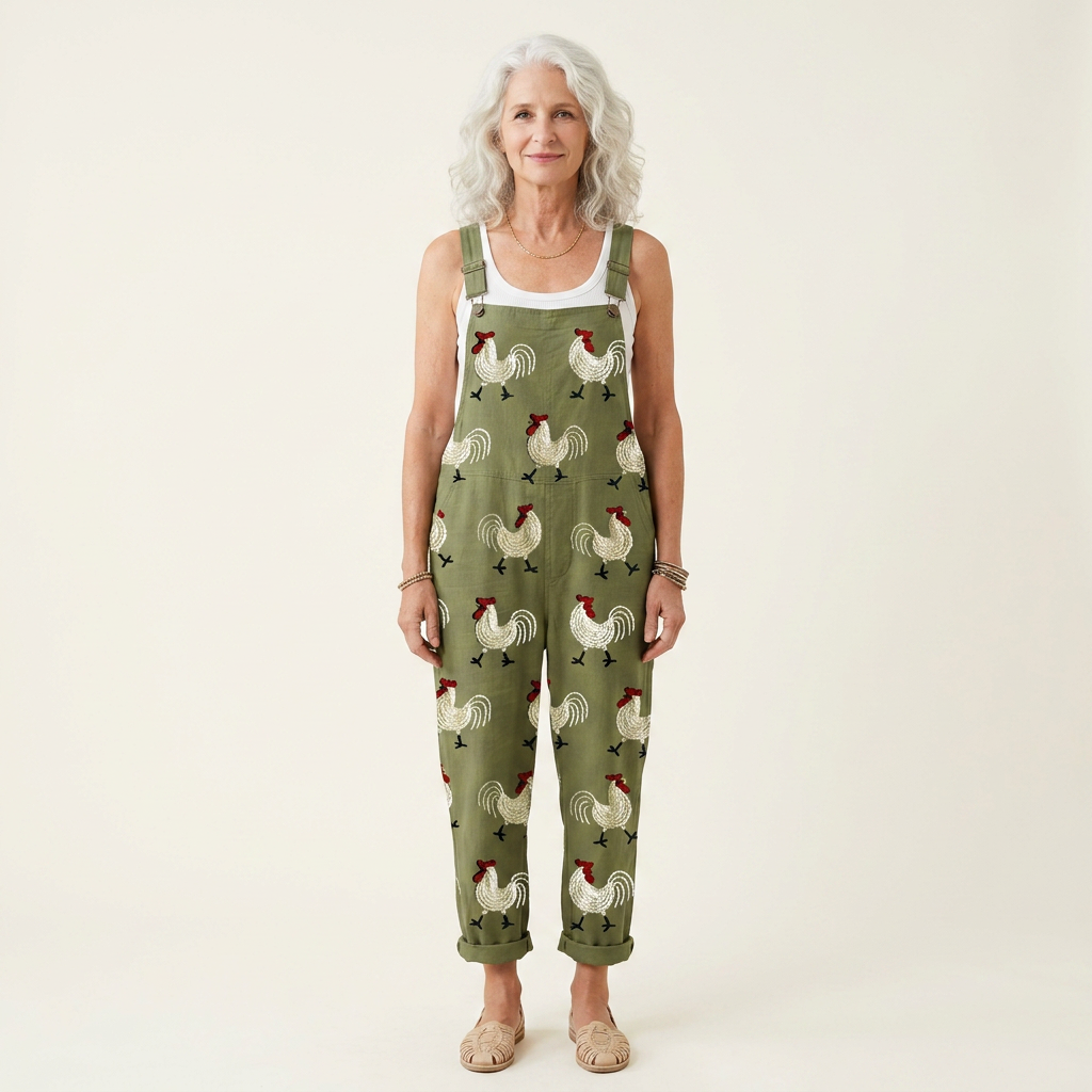 Charlotte - Olive Rooster Jumpsuit