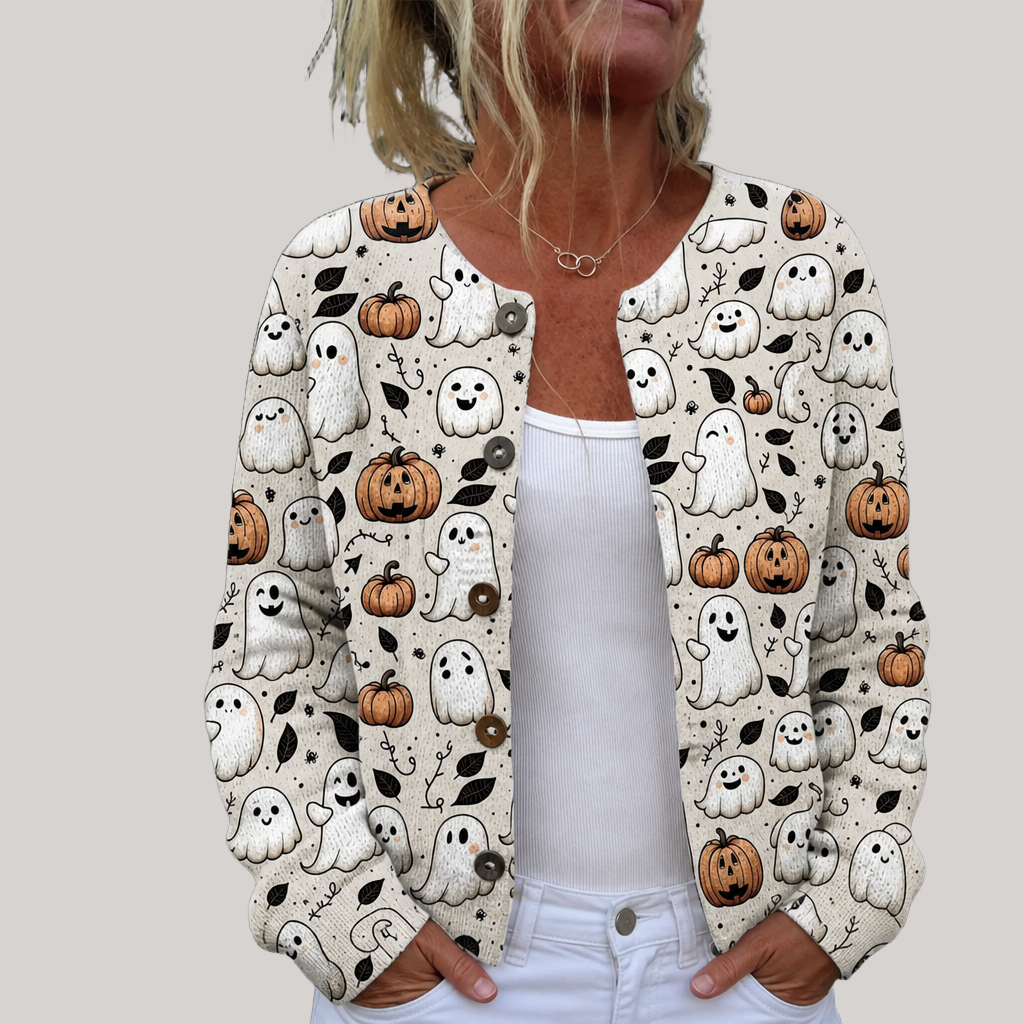 Orla - Ghost and Pumpkin Cardigan