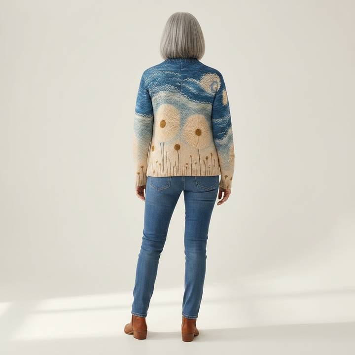 Quinn - Dandelion Meadow Quilted Zip Cardigan - View 3