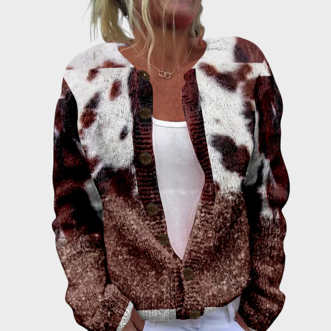 Orlaith - Cow Print Cardigan - Product Photo