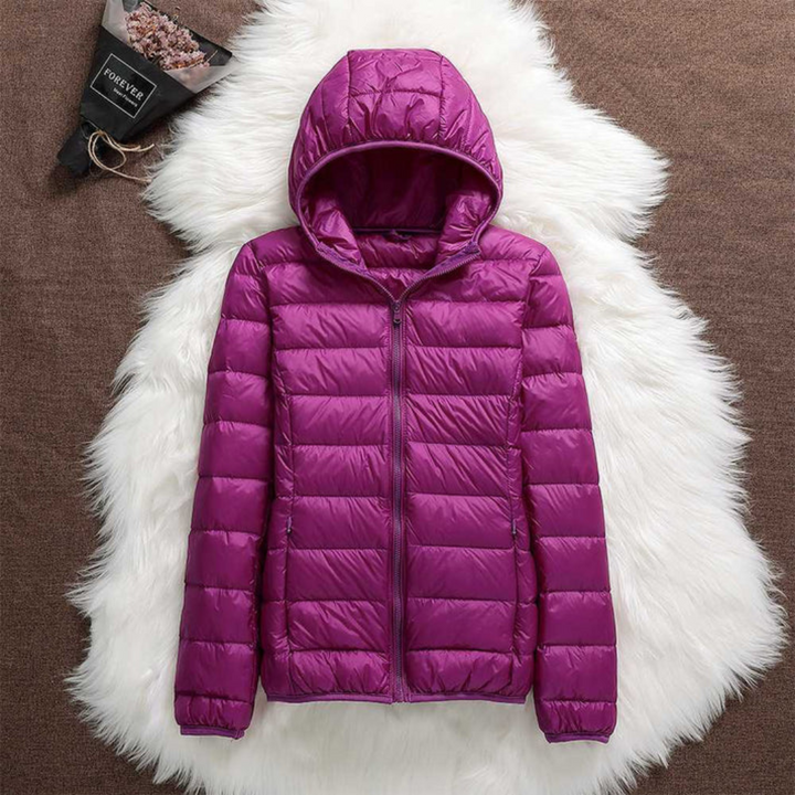 Melanie - Violet Hooded Puffer Jacket