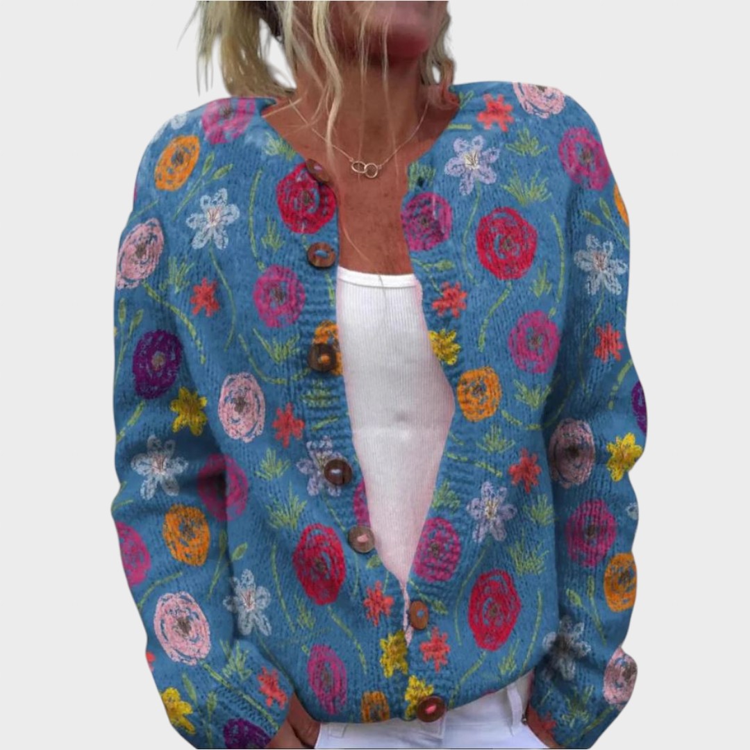 Maura - Multicolour Floral Print Cardigan - Product Photo