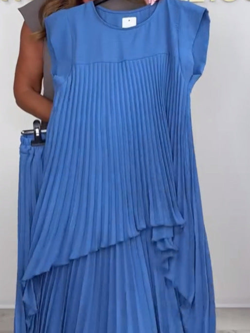 Sherry Pleated Midi Top &amp; Wide-Leg Trousers Set