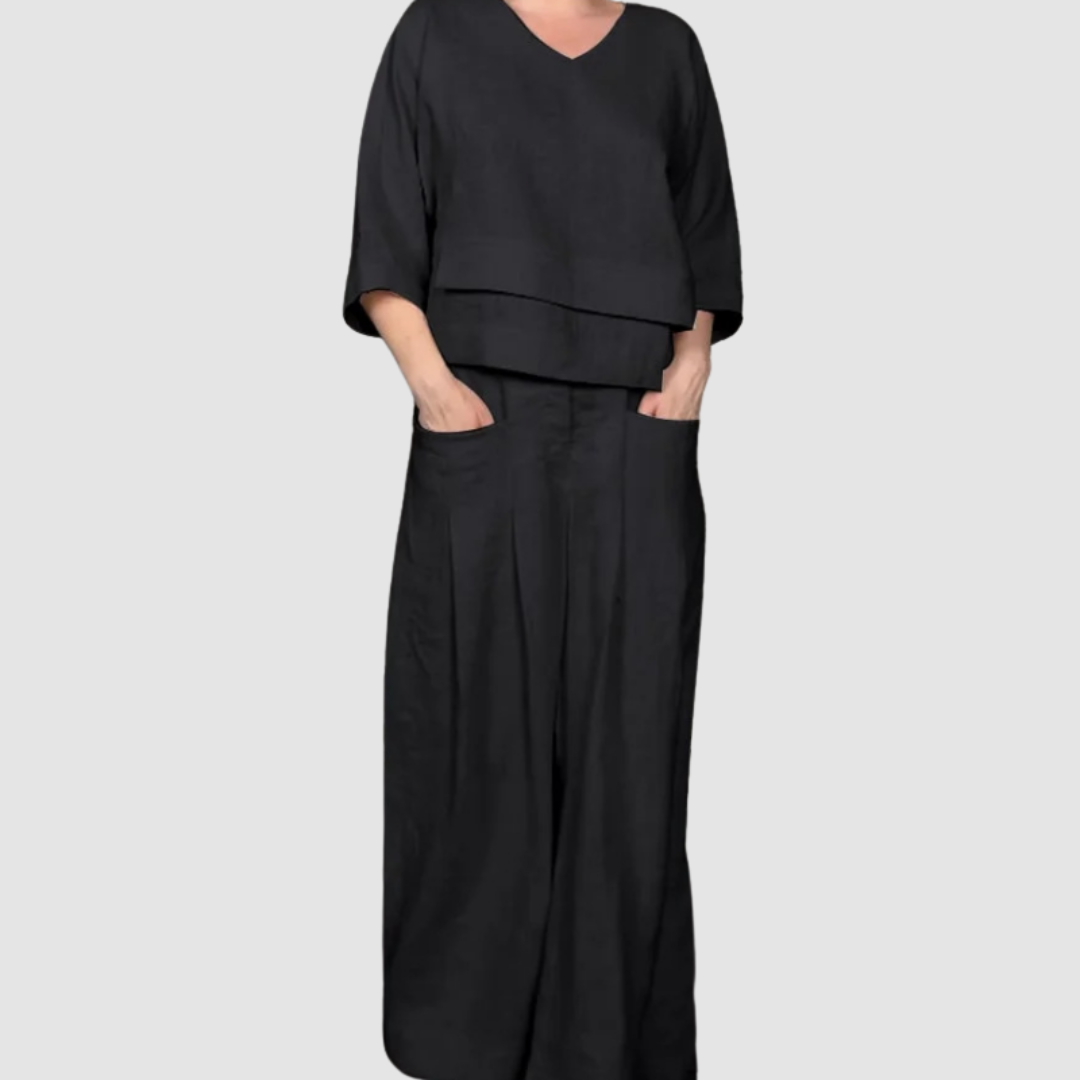 Vina Relaxed 2-Piece Set Wide-Leg Trousers