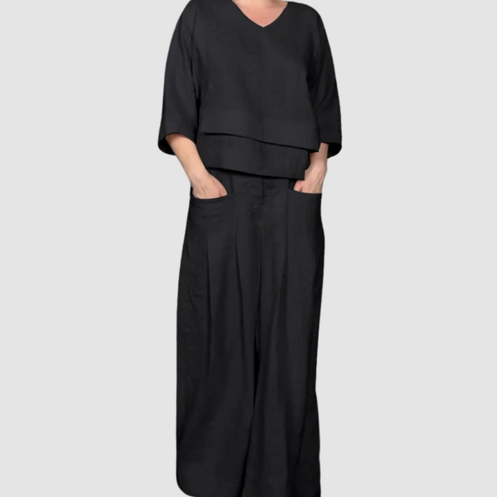 Vina Relaxed 2-Piece Set Wide-Leg Trousers