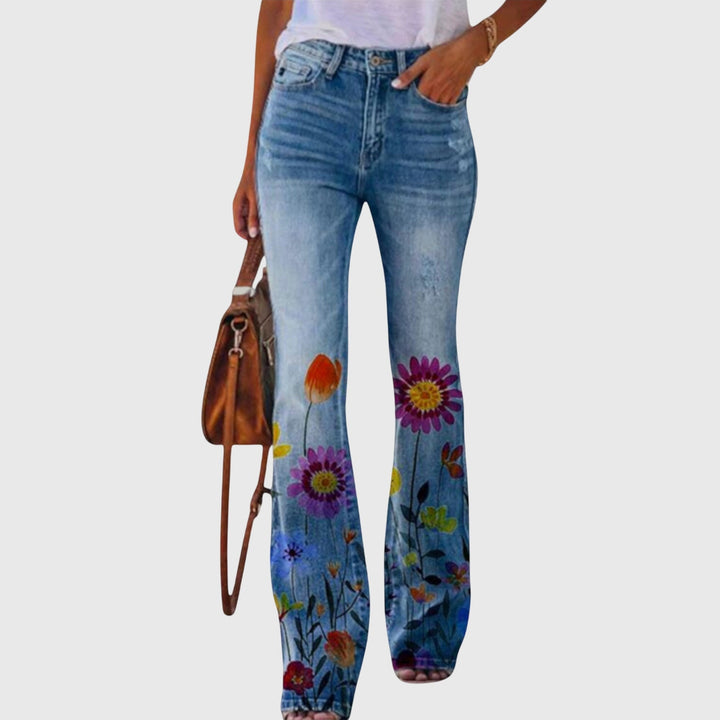 Women Trousers with Flowers Trousers