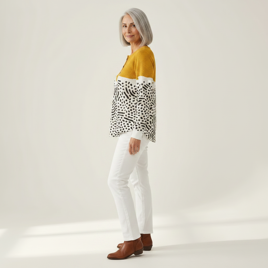 Fleur - Mustard yellow with dot pattern - View 2