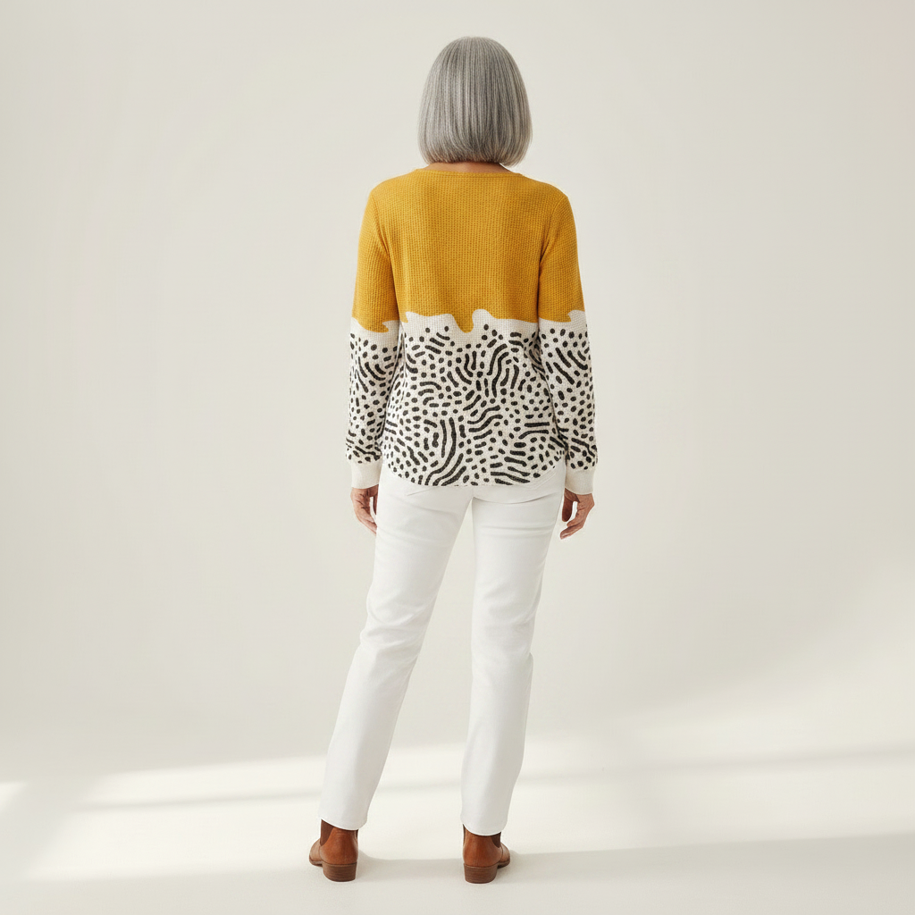 Fleur - Mustard yellow with dot pattern - View 3