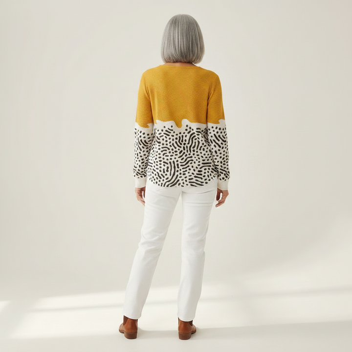 Fleur - Mustard yellow with dot pattern - View 3
