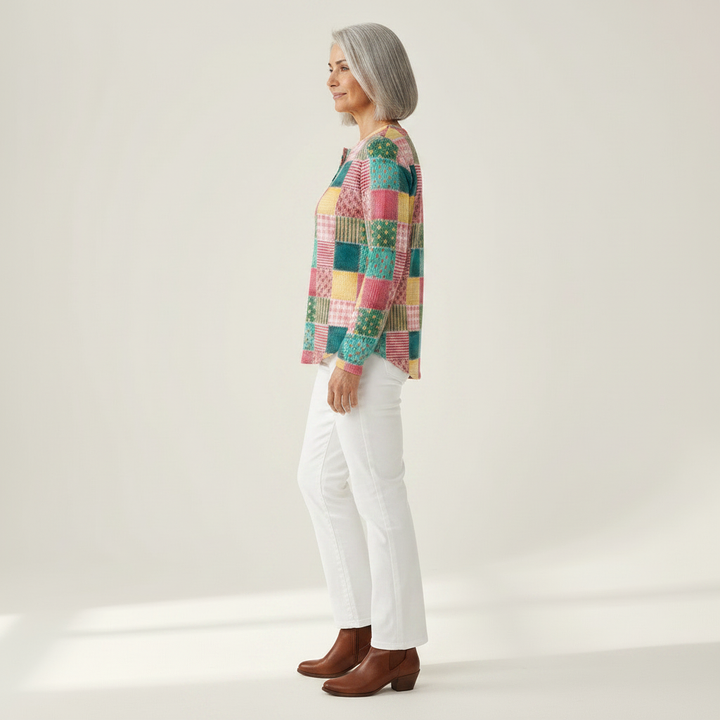 Meredith - Patchwork in pink and turquoise - View 2