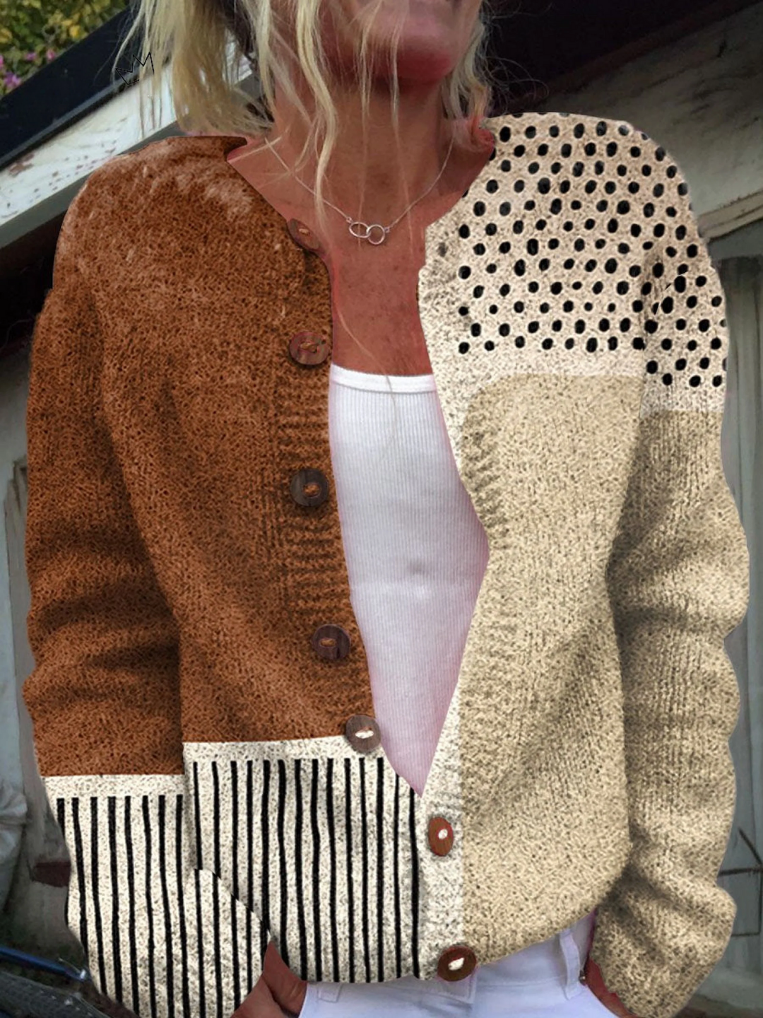 Patchwork knitted cardigan - Julia