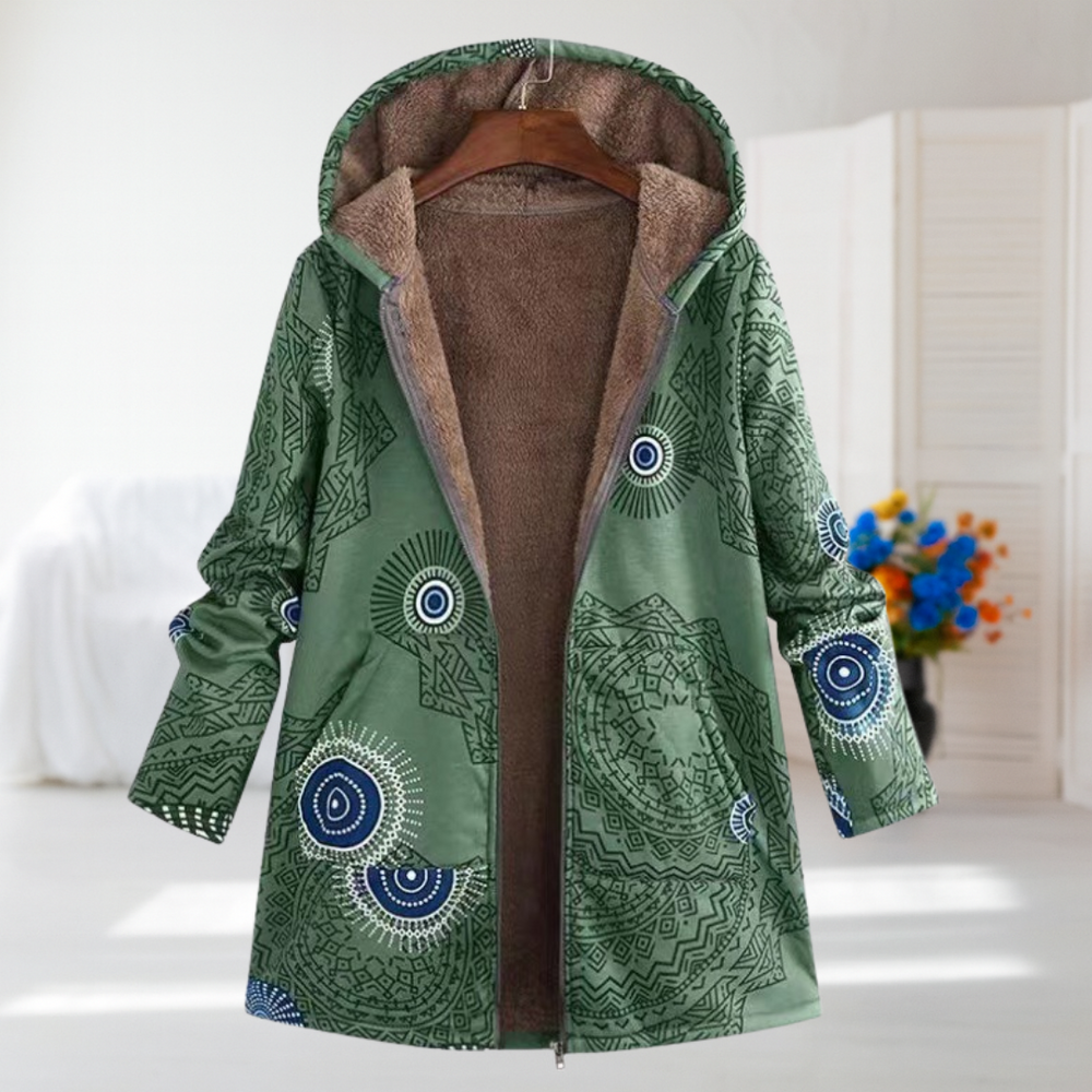 Arianna - Sage Green Hooded Coat