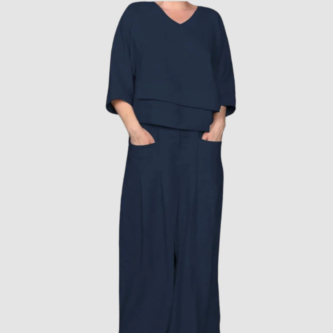 Vina Relaxed 2-Piece Set Wide-Leg Trousers