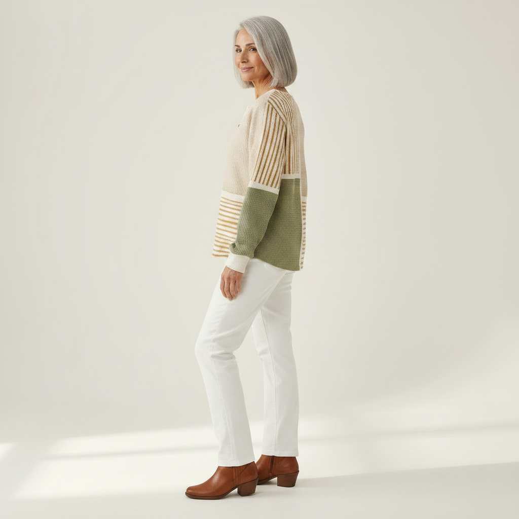 Lotte - Patchwork in green and mustard - View 2
