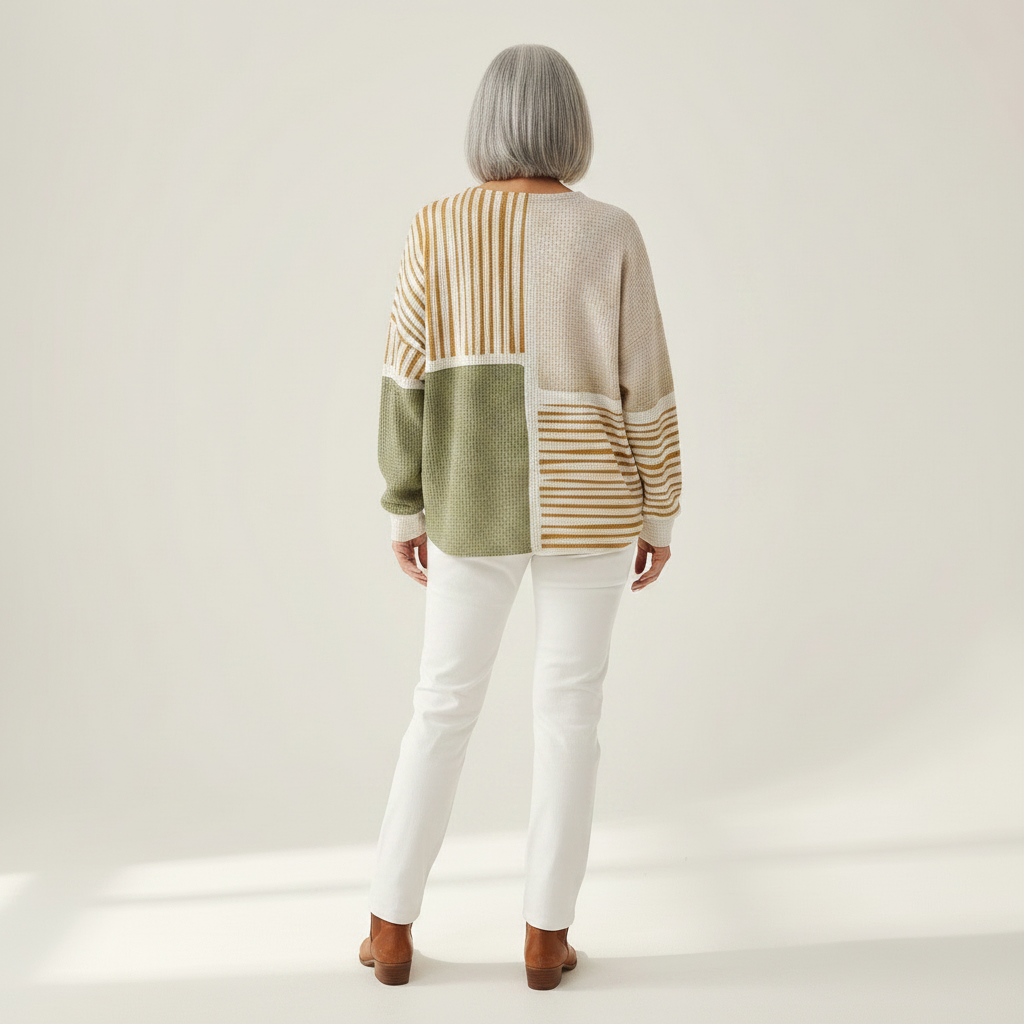 Lotte - Patchwork in green and mustard - View 3