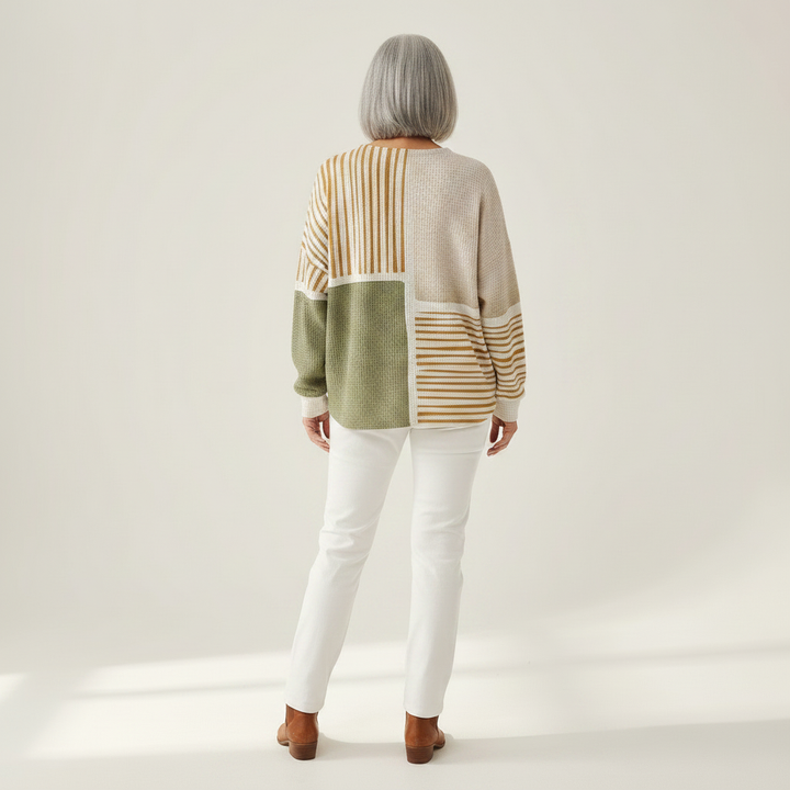 Lotte - Patchwork in green and mustard - View 3