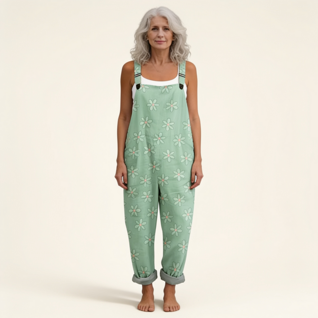 Penelope – Flowing Mint Floral Jumpsuit
