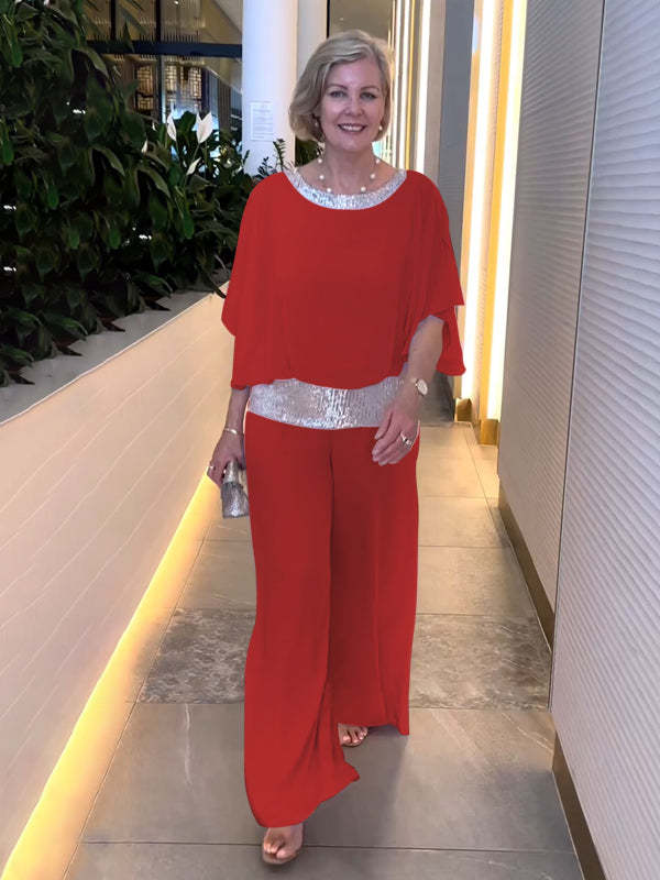 Nessa Classy Elegant Set Wide-Leg Trousers