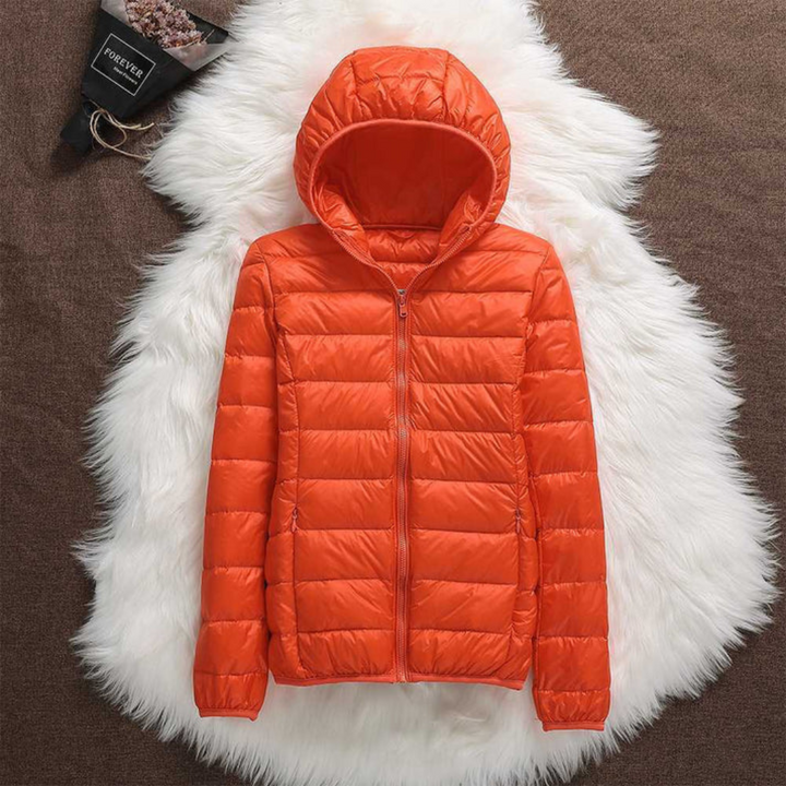 Ruth - Orange Hooded Puffer Jacket