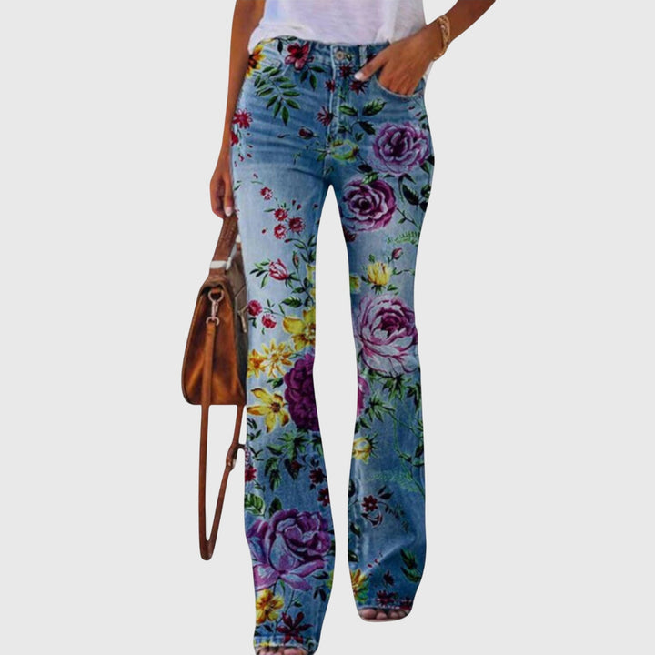 Women Trousers with Flowers Trousers