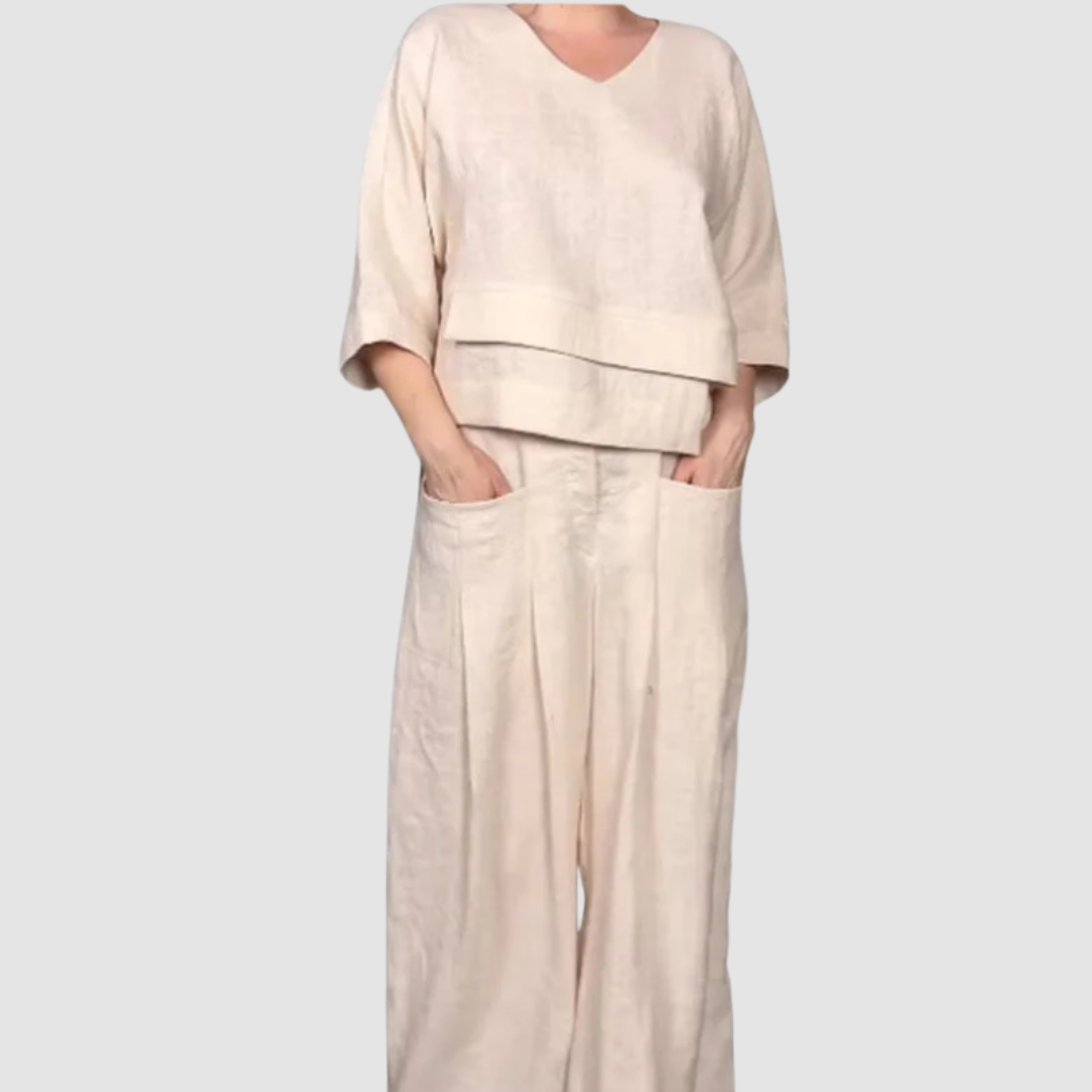 Vina Relaxed 2-Piece Set Wide-Leg Trousers