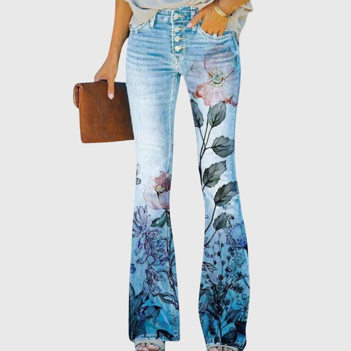 Women Trousers with Flowers Trousers