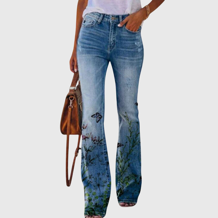 Women Trousers with Flowers Trousers