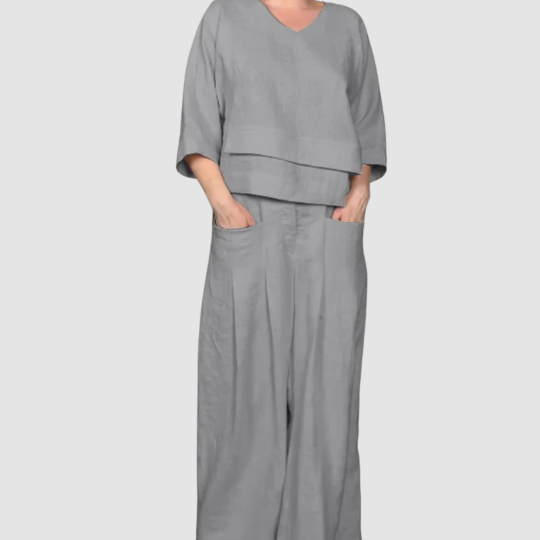 Vina Relaxed 2-Piece Set Wide-Leg Trousers