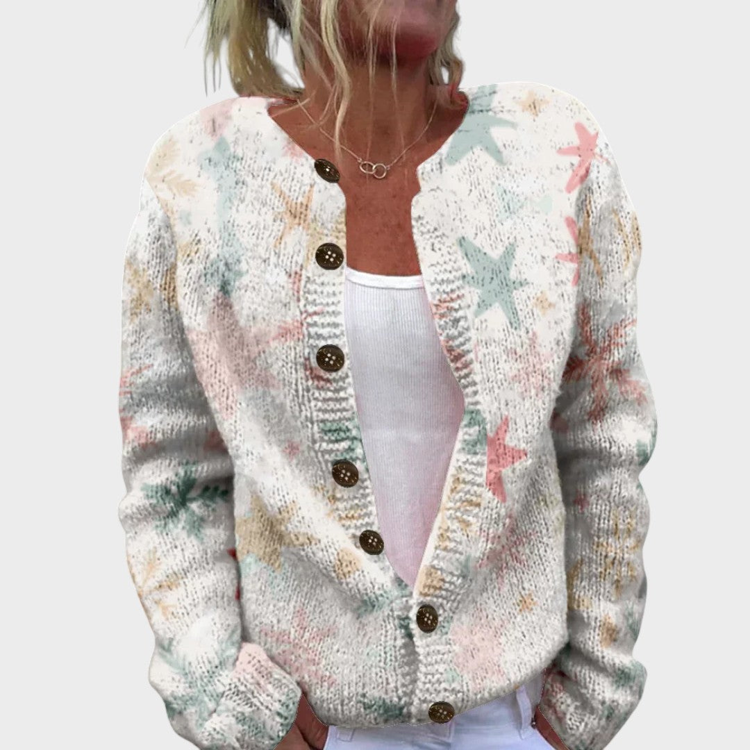 Sinead - Pastel Star Print Cardigan - Product Photo