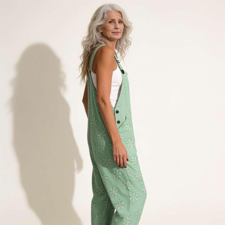 Penelope – Flowing Mint Floral Jumpsuit