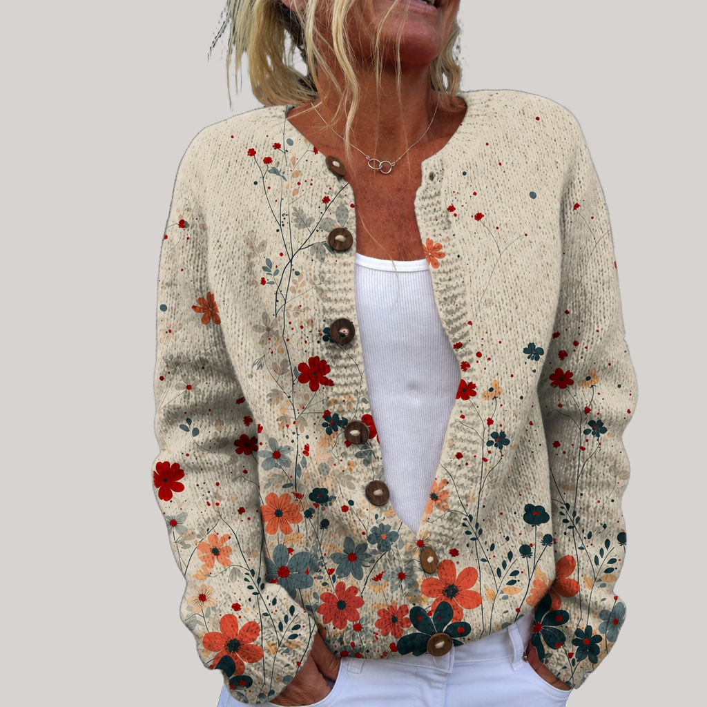 Ruby - Vintage Floral Knit Cardigan