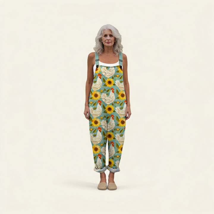 Edith - Sunflower &amp; Rooster Jumpsuit