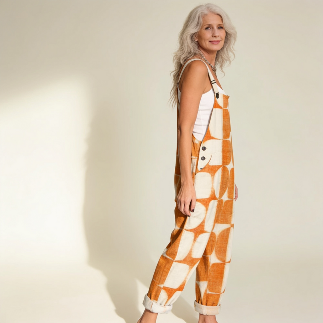 Cara - Retro Orange Geometric Motif