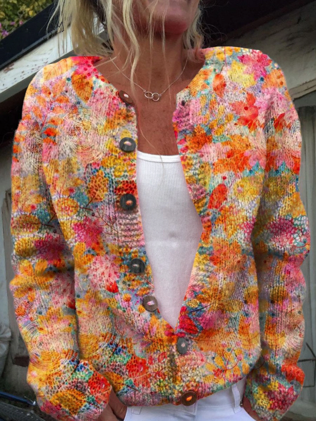 Floral knitted cardigan - Frances