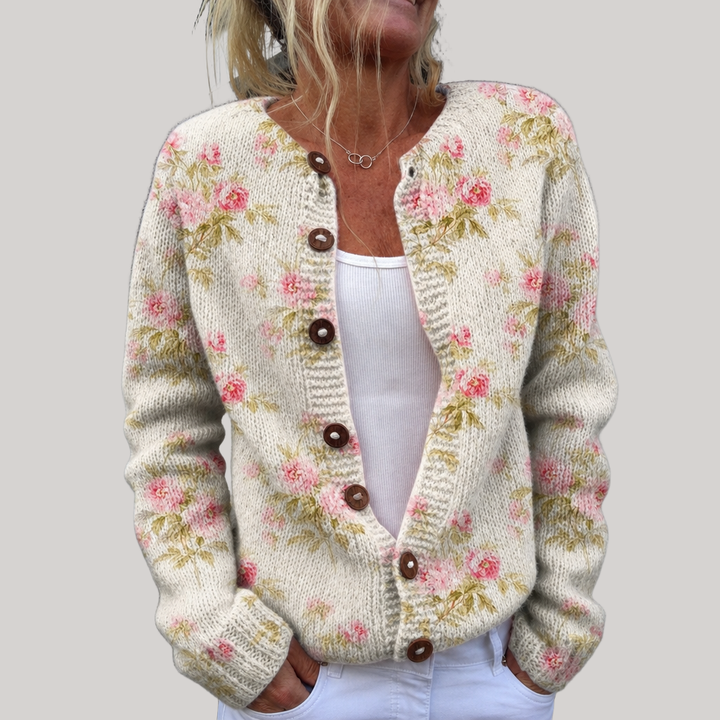 Naomi - Vintage Floral Knit Cardigan