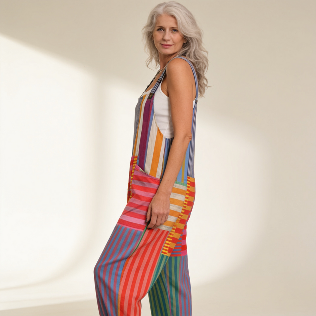Roisin - Vibrant Striped Patchwork Design