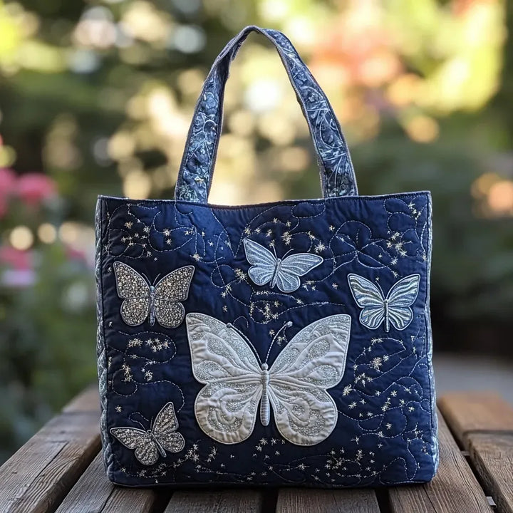 Silver Butterfly Handmade Bag