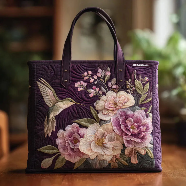 Hummingbirds Orchids Handmade Bag