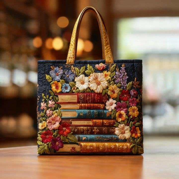 Floral Books Handmade Bag