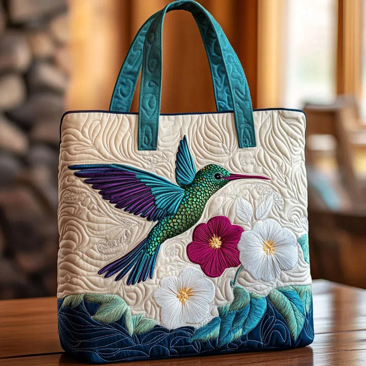 Hummingbird &amp; Flower Handmade Bag