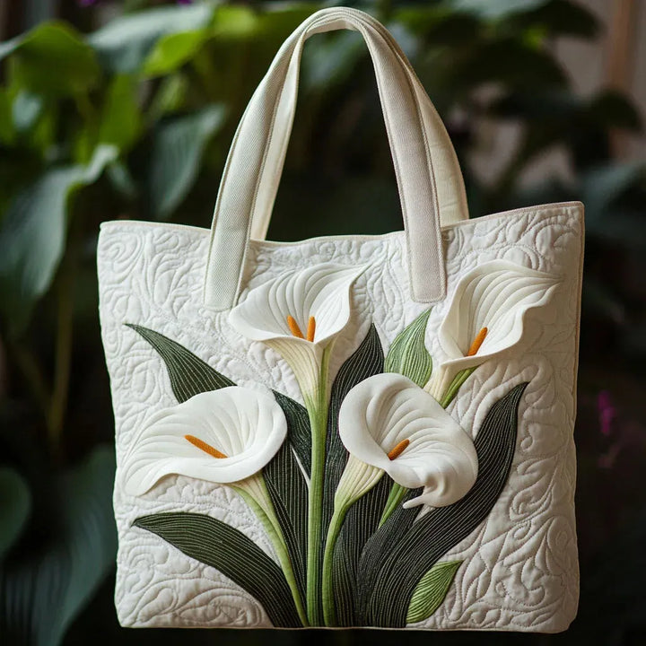 White Calla Lilies Handmade Bag