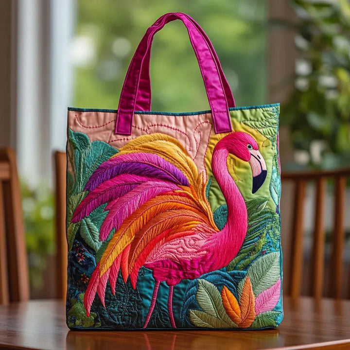 Rainbow Flamingo Handmade Bag