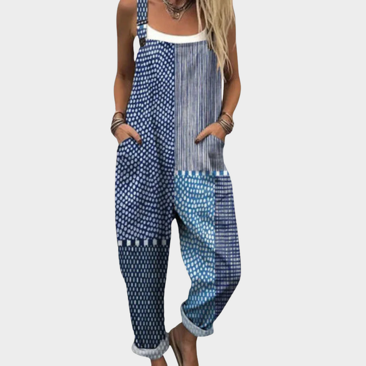 Ciara - Graphic Blue Patchwork Silhouette