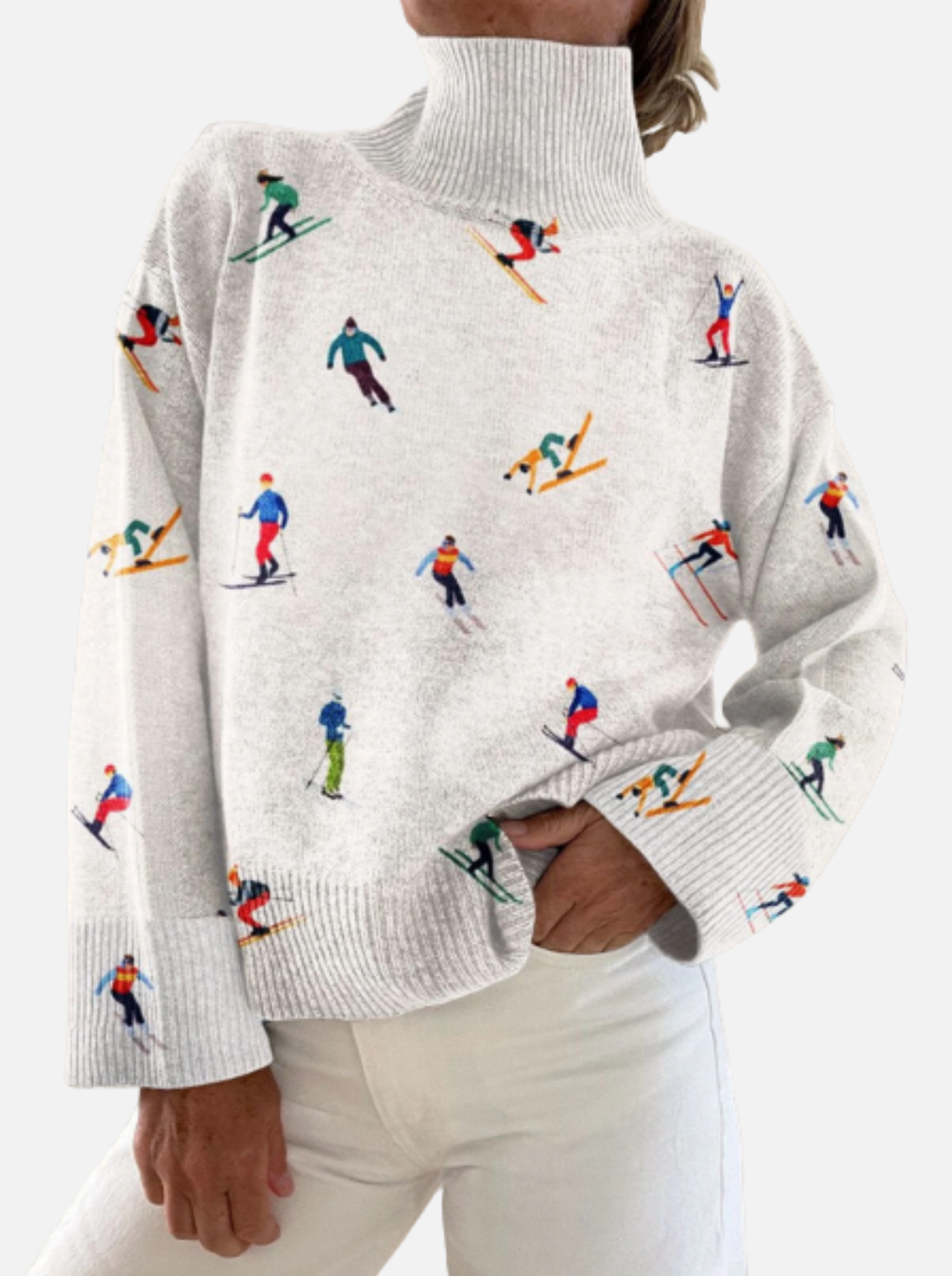 Amanda - Ski Print Roll Neck Jumper