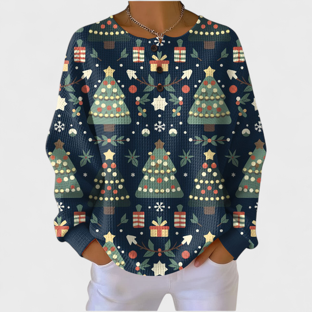 Mila - Pine trees on dark blue - Product Photo