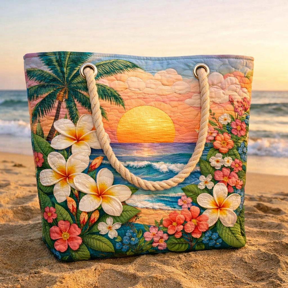 Handmade quilted beach bag - Tropical Breeze design