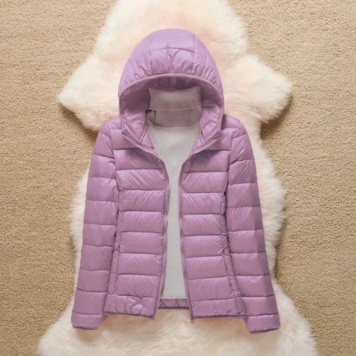Holly - Lilac Hooded Puffer Jacket